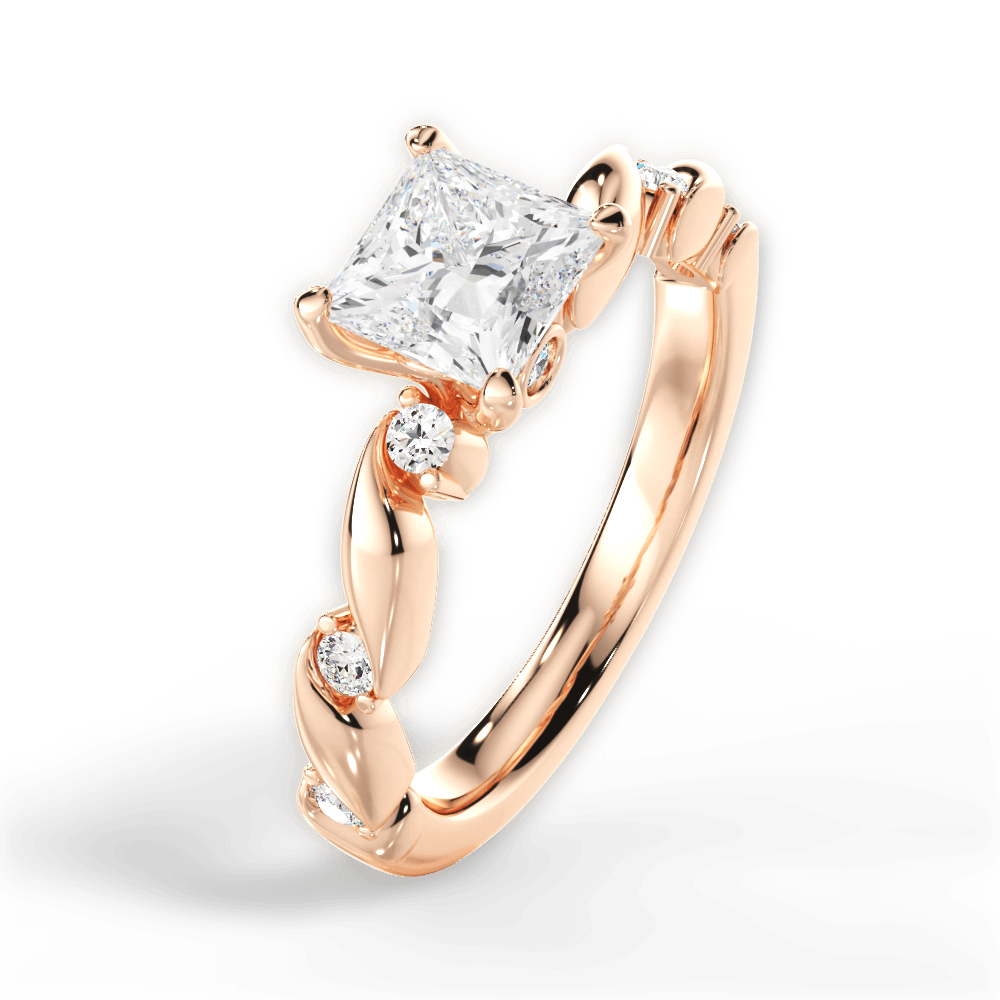Emma Princess Cut Lab Grown Diamond 18Kt Rose Gold Engagement Ring - View 4