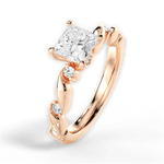 Emma Princess Cut Lab Grown Diamond 18Kt Rose Gold Engagement Ring - View 4