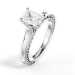 Carrie Radiant Cut Lab Grown Diamond Platinum Engagement Ring - View 2