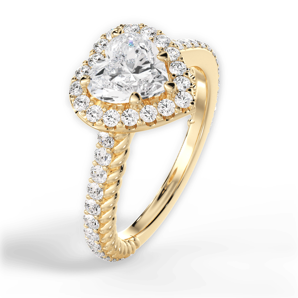 Kim Heart Cut Lab Grown Diamond 18Kt Yellow Gold Engagement Ring - View 4