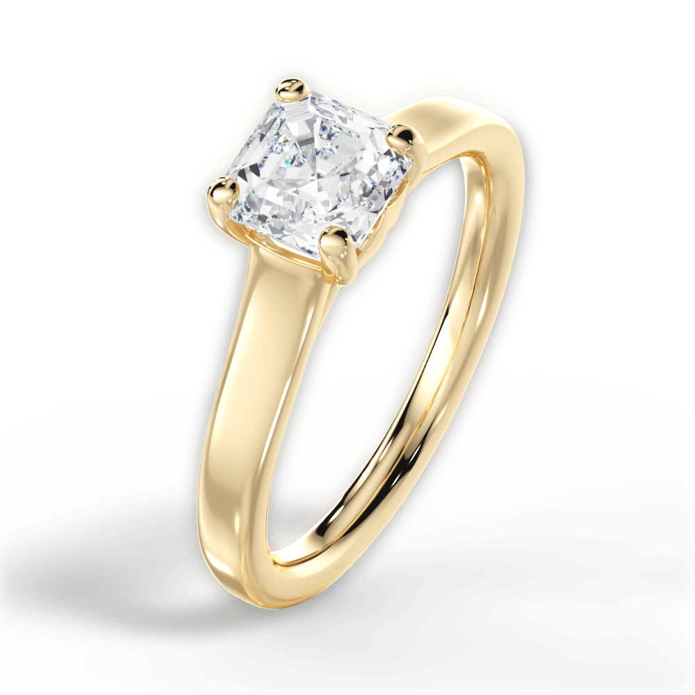 Ariana Asscher Cut Lab Grown Diamond 18Kt Yellow Gold Engagement Ring - View 4
