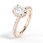 Isabella Oval Cut Lab Grown Diamond 18Kt Rose Gold Engagement Ring - View 4