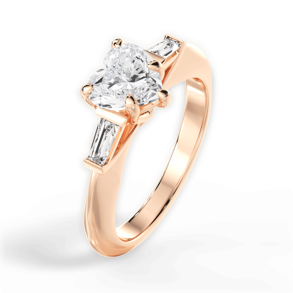 Emily Heart Cut Lab Grown Diamond 18Kt Rose Gold Engagement Ring - View 3