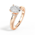 Florence Oval Cut Lab Grown Diamond 18Kt Rose Gold Engagement Ring - View 2