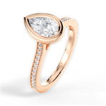 Deanna Pear Cut Lab Grown Diamond 18Kt Rose Gold Engagement Ring - View 3