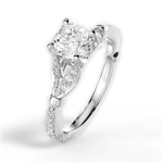 Geraldine Asscher Cut Lab Grown Diamond 14Kt White Gold Engagement Ring - View 2