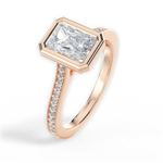 Deanna Radiant Cut Lab Grown Diamond 18Kt Rose Gold Engagement Ring - View 2