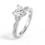 Cassie Heart Cut Lab Grown Diamond 18Kt White Gold Engagement Ring - View 3