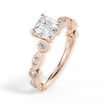 Edith Asscher Cut Lab Grown Diamond 18Kt Rose Gold Engagement Ring - View 4