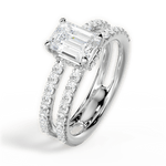 Christie Emerald Cut Lab Grown Diamond Platinum Engagement Ring - View 2