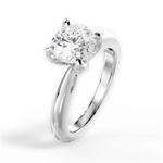 Elaine Round Cut Lab Grown Diamond Platinum Engagement Ring - View 2