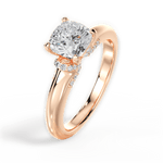 Florence Cushion Cut Lab Grown Diamond 18Kt Rose Gold Engagement Ring - View 3