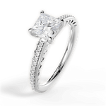 Caroline Princess Cut Lab Grown Diamond 14Kt White Gold Engagement Ring - View 4