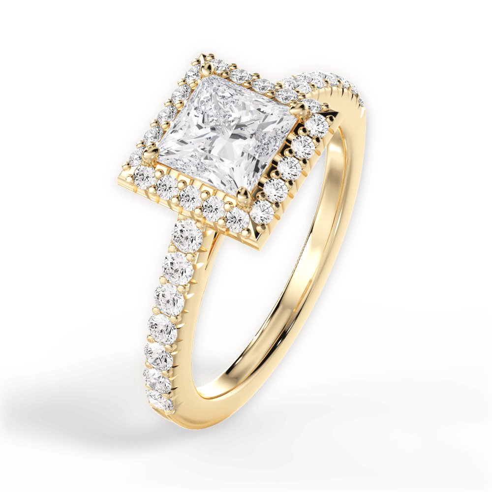 Kathleen Princess Cut Lab Grown Diamond 18Kt Yellow Gold Engagement Ring - View 4