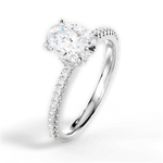 Giselle Oval Cut Lab Grown Diamond 18Kt White Gold Engagement Ring - View 2