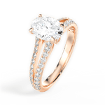 Kendra Oval Cut Lab Grown Diamond 18Kt Rose Gold Engagement Ring - View 2
