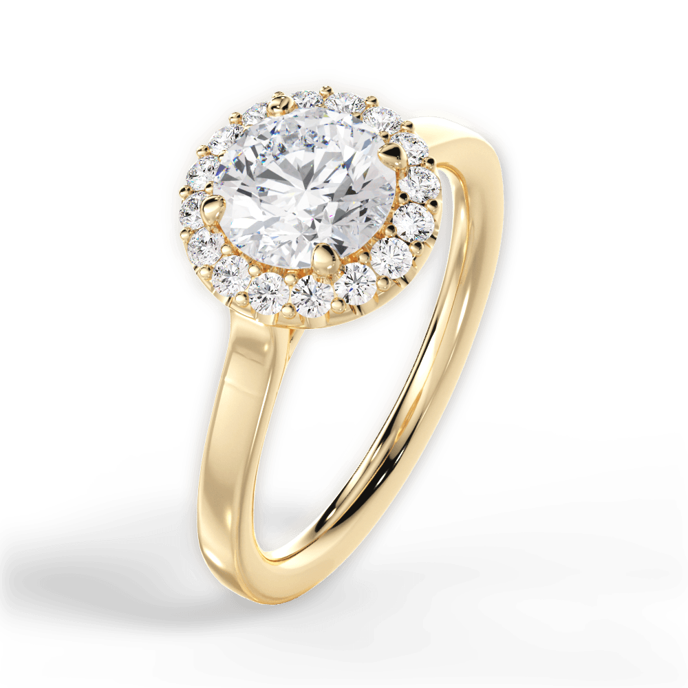 Fiona Round Cut Lab Grown Diamond 18Kt Yellow Gold Engagement Ring - View 4