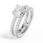 Christie Cushion Cut Lab Grown Diamond 14Kt White Gold Engagement Ring - View 2