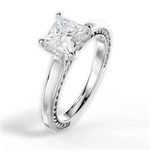 Carrie Princess Cut Lab Grown Diamond 18Kt White Gold Engagement Ring - View 2