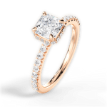 Isabella Asscher Cut Lab Grown Diamond 18Kt Rose Gold Engagement Ring - View 3