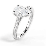 Christina Pear Cut Lab Grown Diamond 18Kt White Gold Engagement Ring - View 4