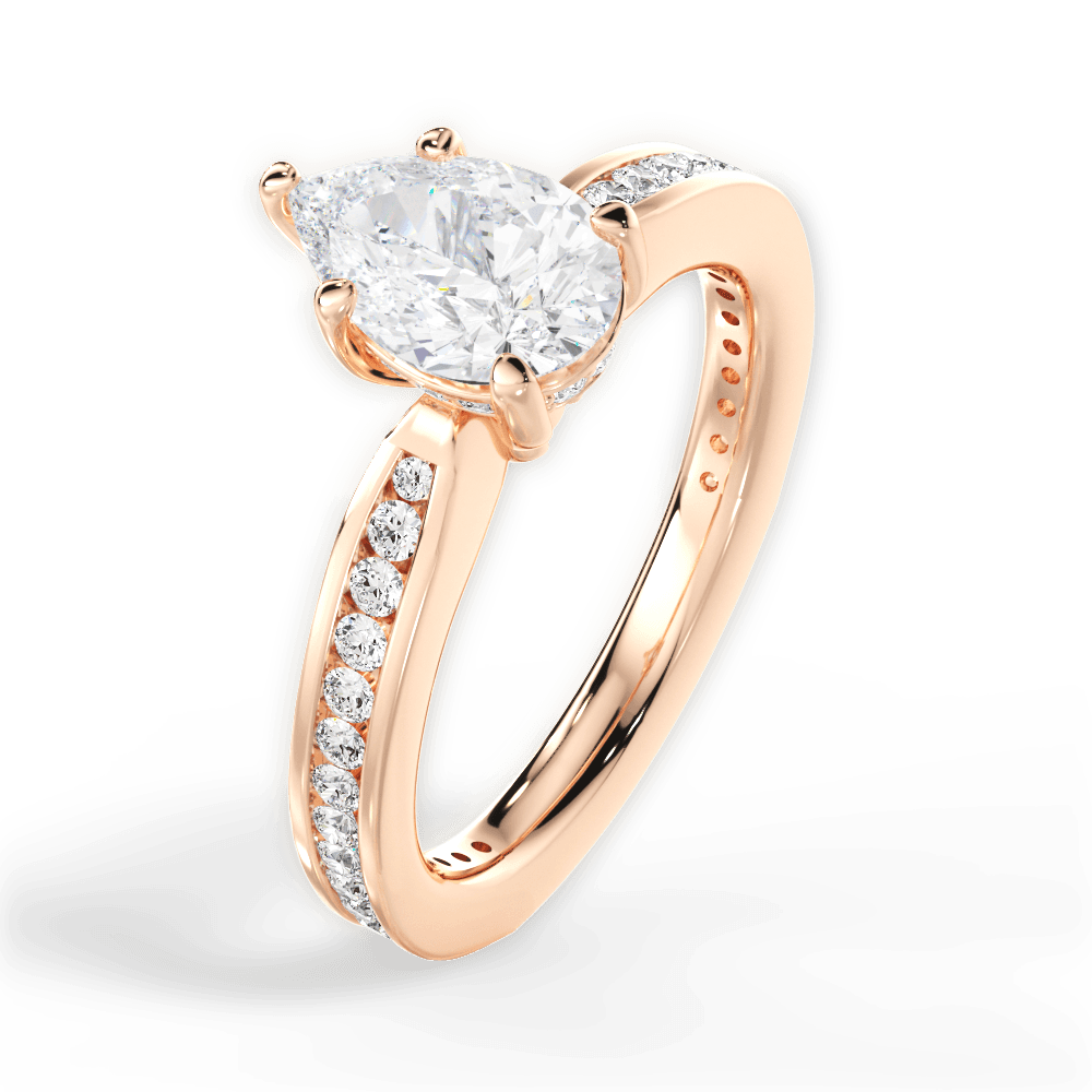 Katelyn Pear Cut Lab Grown Diamond 18Kt Rose Gold Engagement Ring - View 3