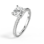 Chloe Round Cut Lab Grown Diamond 18Kt White Gold Engagement Ring - View 3