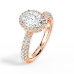Lucy Oval Cut Lab Grown Diamond 18Kt Rose Gold Engagement Ring - View 3