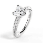Caroline Heart Cut Lab Grown Diamond Platinum Engagement Ring - View 3