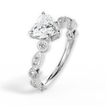 Edith Heart Cut Lab Grown Diamond 14Kt White Gold Engagement Ring - View 2
