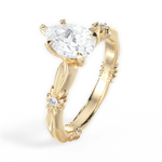 Claire Pear Cut Lab Grown Diamond 18Kt Yellow Gold Engagement Ring - View 4
