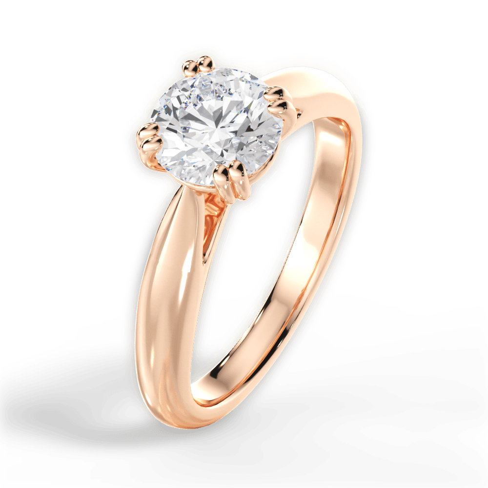 Gillian Round Cut Lab Grown Diamond 18Kt Rose Gold Engagement Ring - View 4