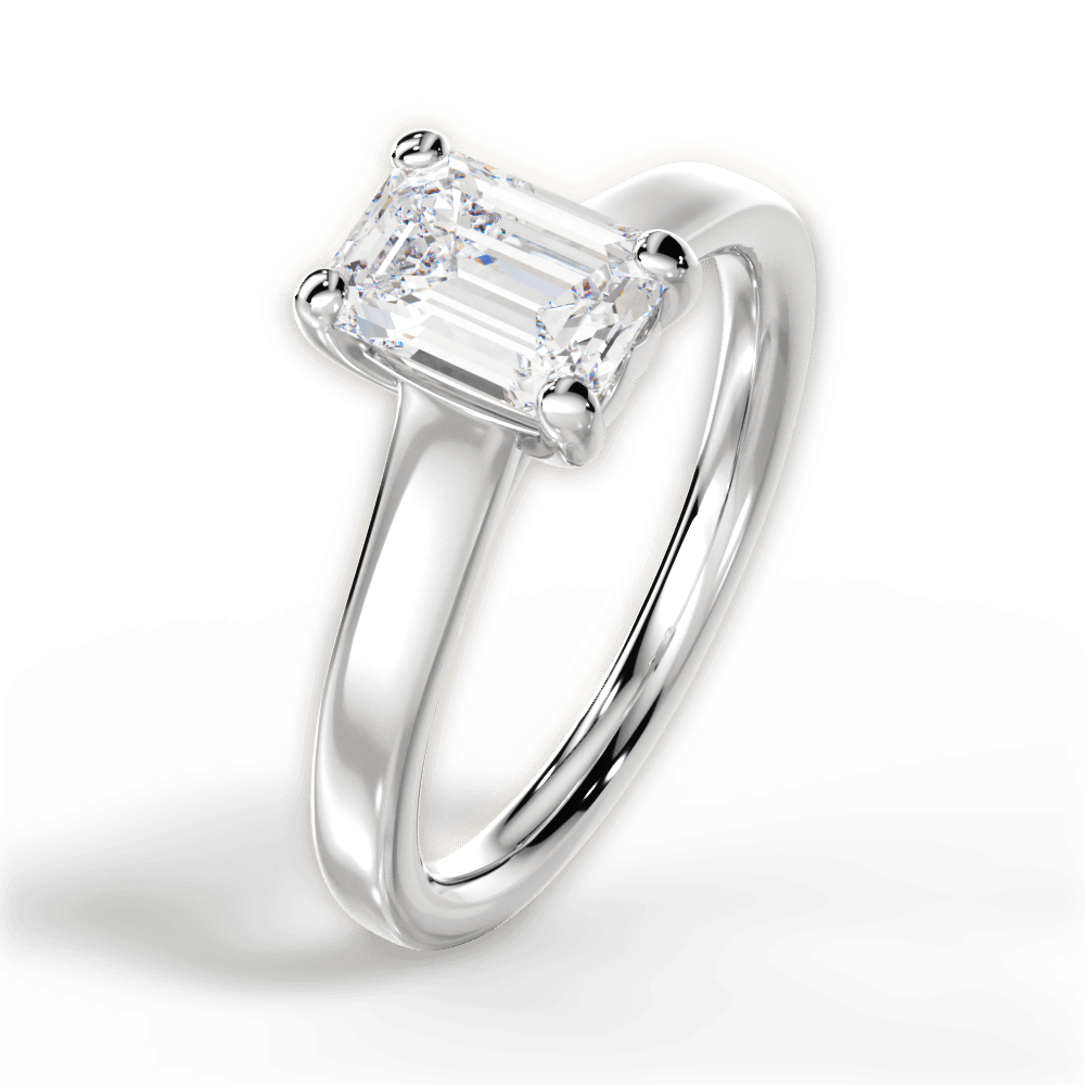 Ariana Emerald Cut Lab Grown Diamond Platinum Engagement Ring - View 2