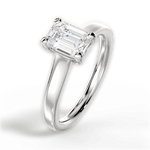 Ariana Emerald Cut Lab Grown Diamond Platinum Engagement Ring - View 2