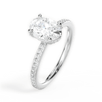 Janice Oval Cut Lab Grown Diamond Platinum Engagement Ring - View 3