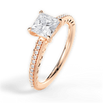 Caroline Princess Cut Lab Grown Diamond 18Kt Rose Gold Engagement Ring - View 2