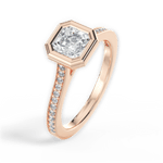 Deanna Asscher Cut Lab Grown Diamond 18Kt Rose Gold Engagement Ring - View 2