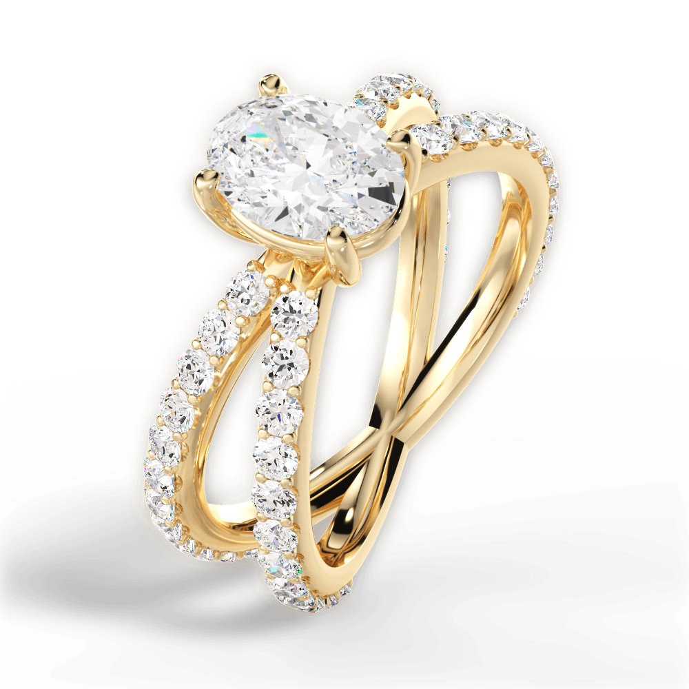 Lauren Oval Cut Lab Grown Diamond 18Kt Yellow Gold Engagement Ring - View 2