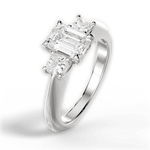 Dorothy Emerald Cut Lab Grown Diamond 18Kt White Gold Engagement Ring - View 2