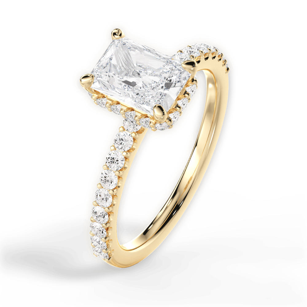 Isabella Radiant Cut Lab Grown Diamond 18Kt Yellow Gold Engagement Ring - View 4