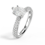 Kira Pear Cut Lab Grown Diamond Platinum Engagement Ring - View 4
