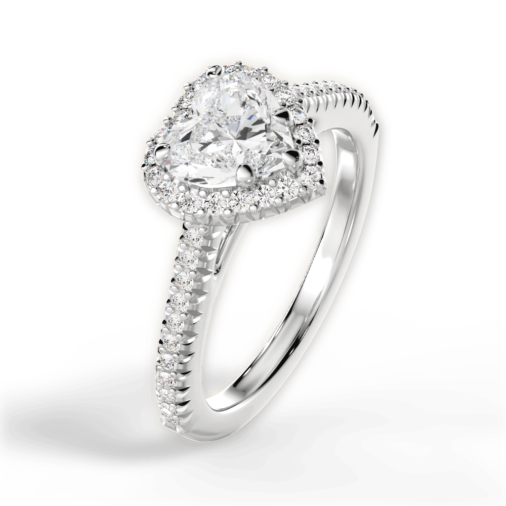 Jenny Heart Cut Lab Grown Diamond Platinum Engagement Ring - View 2
