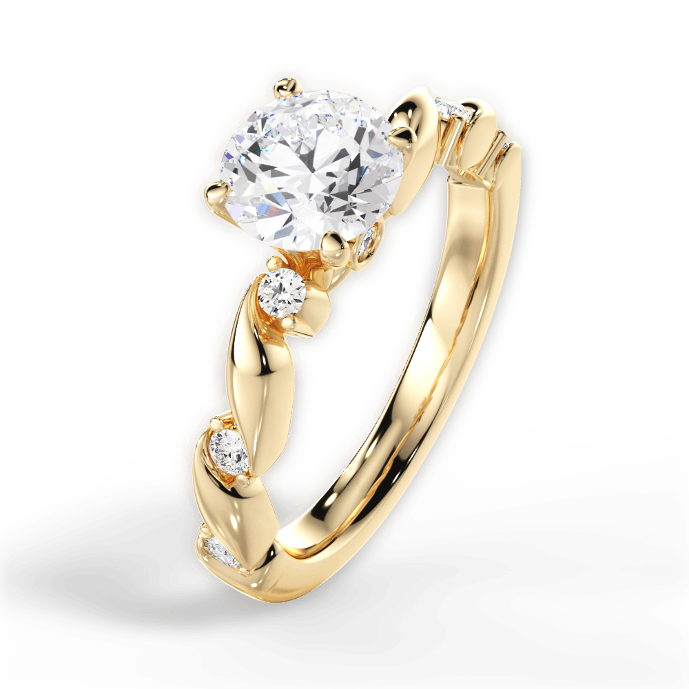 Emma Round Cut Lab Grown Diamond 18Kt Yellow Gold Engagement Ring - View 4