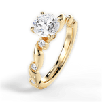 Emma Round Cut Lab Grown Diamond 18Kt Yellow Gold Engagement Ring - View 4