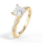 Charlotte Princess Cut Lab Grown Diamond 18Kt Yellow Gold Engagement Ring - View 4