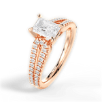 Jessica Radiant Cut Lab Grown Diamond 18Kt Rose Gold Engagement Ring - View 3