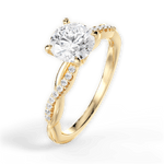 Charlotte Round Cut Lab Grown Diamond 18Kt Yellow Gold Engagement Ring - View 3