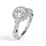 Irene Round Cut Lab Grown Diamond Platinum Engagement Ring - View 2
