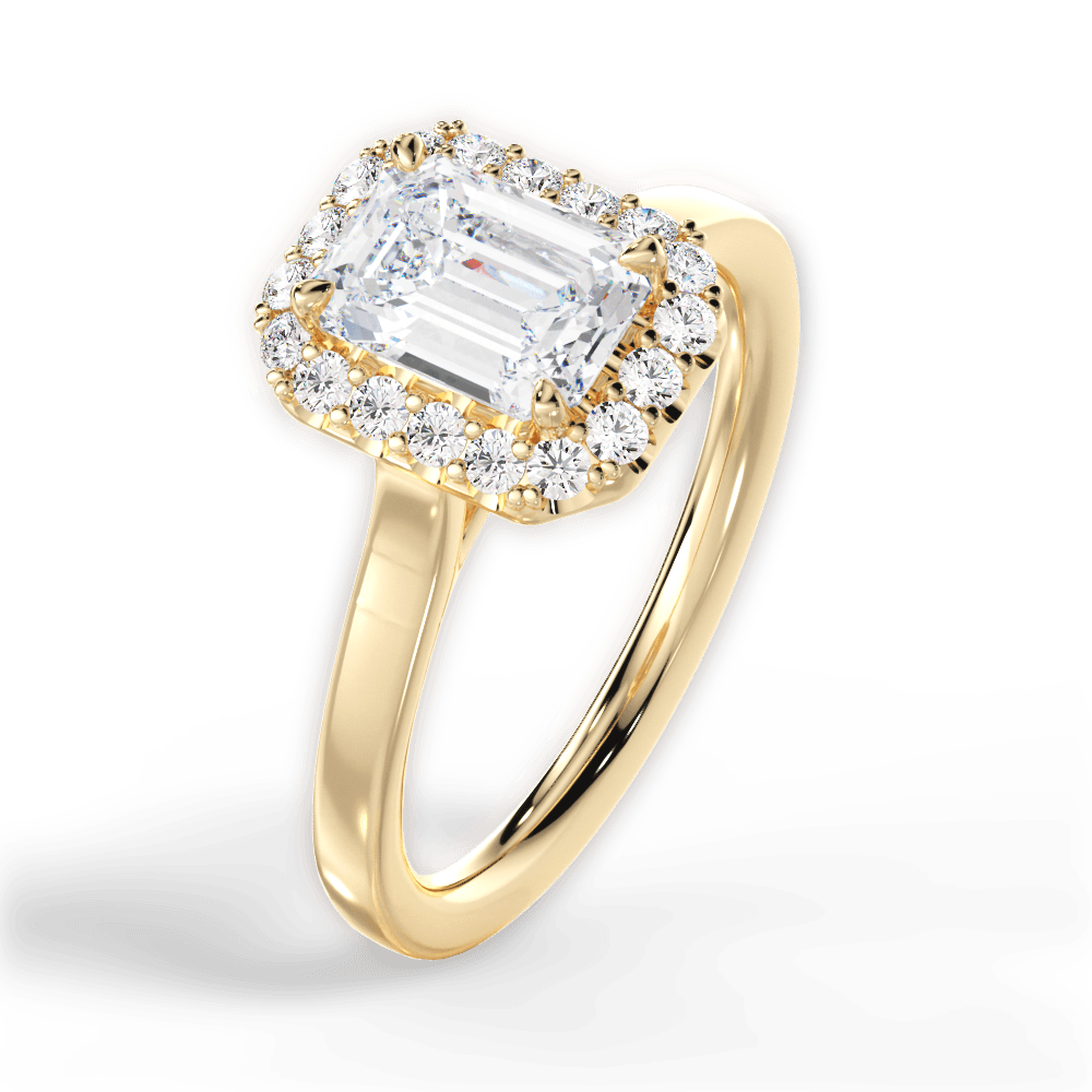 Fiona Emerald Cut Lab Grown Diamond 18Kt Yellow Gold Engagement Ring - View 4