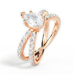 Lauren Pear Cut Lab Grown Diamond 18Kt Rose Gold Engagement Ring - View 3